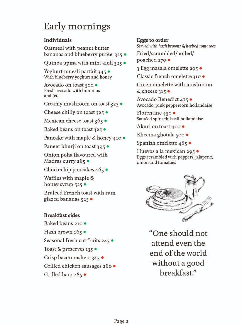 Food Menu Page 2