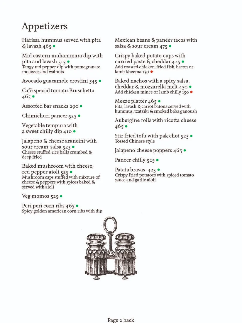 Food Menu Page 2 Back