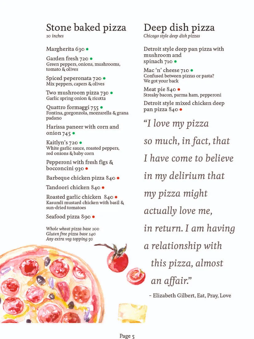 Food Menu Page 5